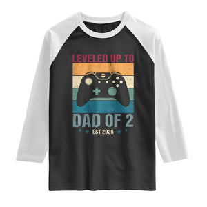 Dad Level Unlocked Raglan Shirt Funny New Dad Gaming Father's Day Gift TS14 Black White Print Your Wear