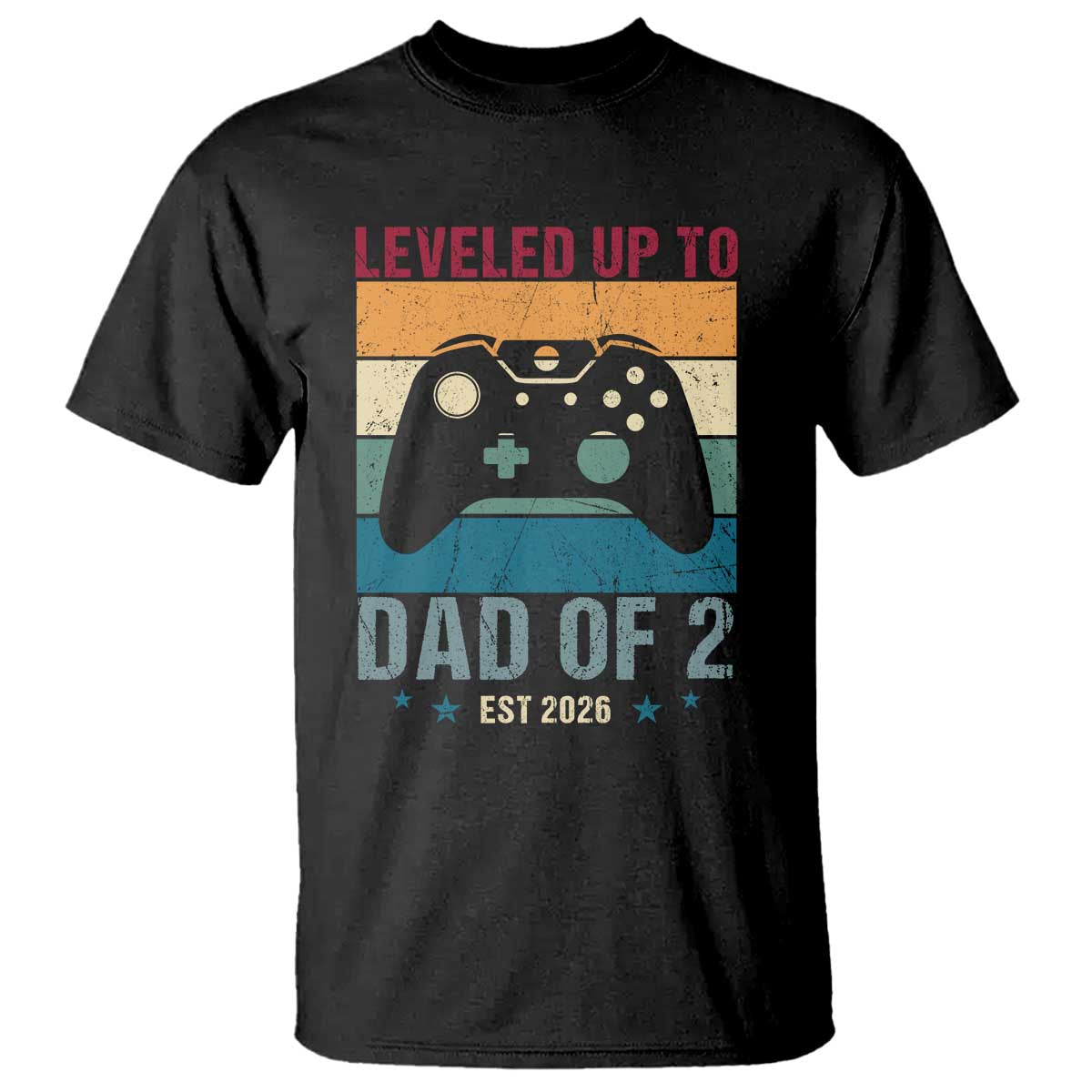 Dad Level Unlocked T Shirt Funny New Dad Gaming Father's Day Gift TS14 Black Print Your Wear