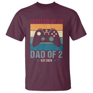 Dad Level Unlocked T Shirt Funny New Dad Gaming Father's Day Gift TS14 Maroon Print Your Wear