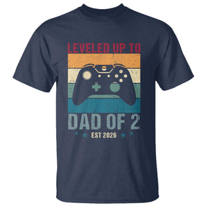 Dad Level Unlocked T Shirt Funny New Dad Gaming Father's Day Gift TS14 Navy Print Your Wear