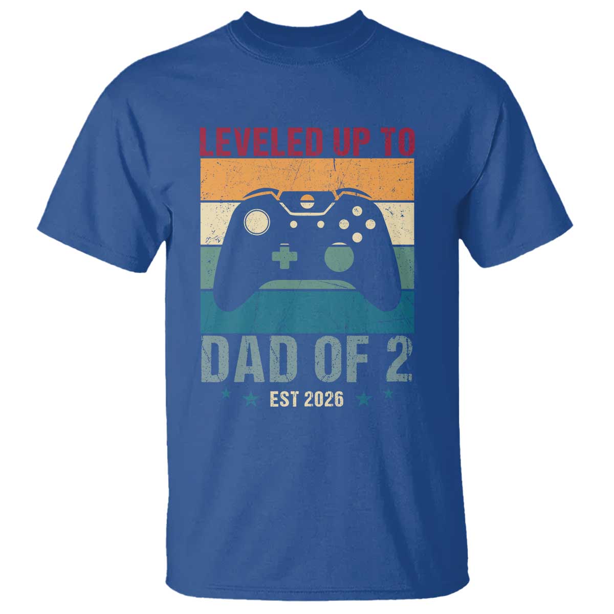 Dad Level Unlocked T Shirt Funny New Dad Gaming Father's Day Gift TS14 Royal Blue Print Your Wear