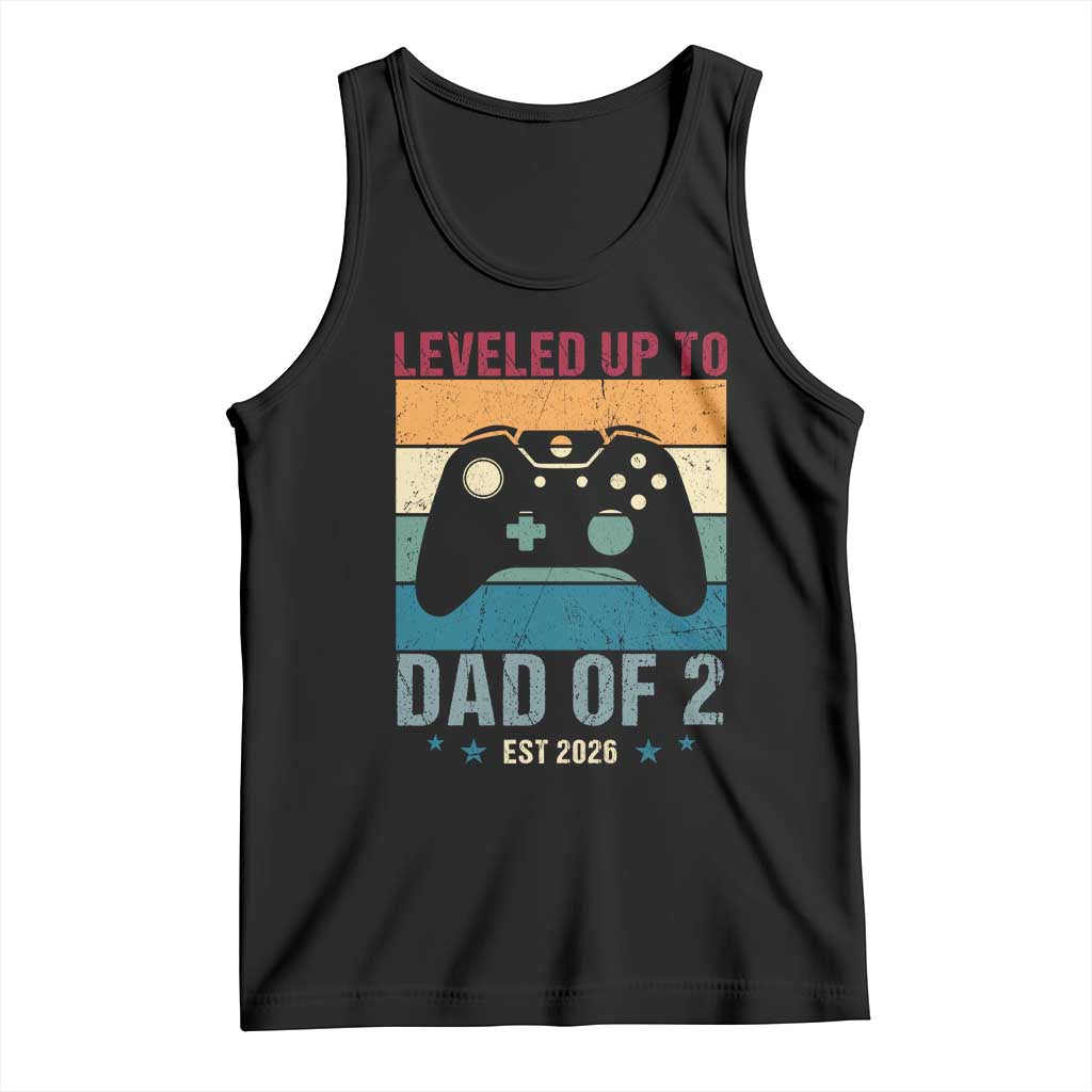 Dad Level Unlocked Tank Top Funny New Dad Gaming Father's Day Gift TS14 Black Print Your Wear
