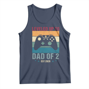 Dad Level Unlocked Tank Top Funny New Dad Gaming Father's Day Gift TS14 Navy Print Your Wear
