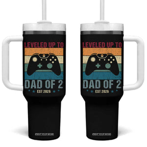 Dad Level Unlocked Tumbler With Handle Funny New Dad Gaming Father's Day Gift TS14 One Size: 40 oz Black Print Your Wear