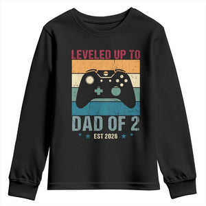Dad Level Unlocked Youth Sweatshirt Funny New Dad Gaming Father's Day Gift TS14 Black Print Your Wear