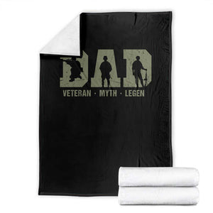 Dad Veteran Myth Legend Dad Military Father Gift Throw Blanket TS14 Black Print Your Wear