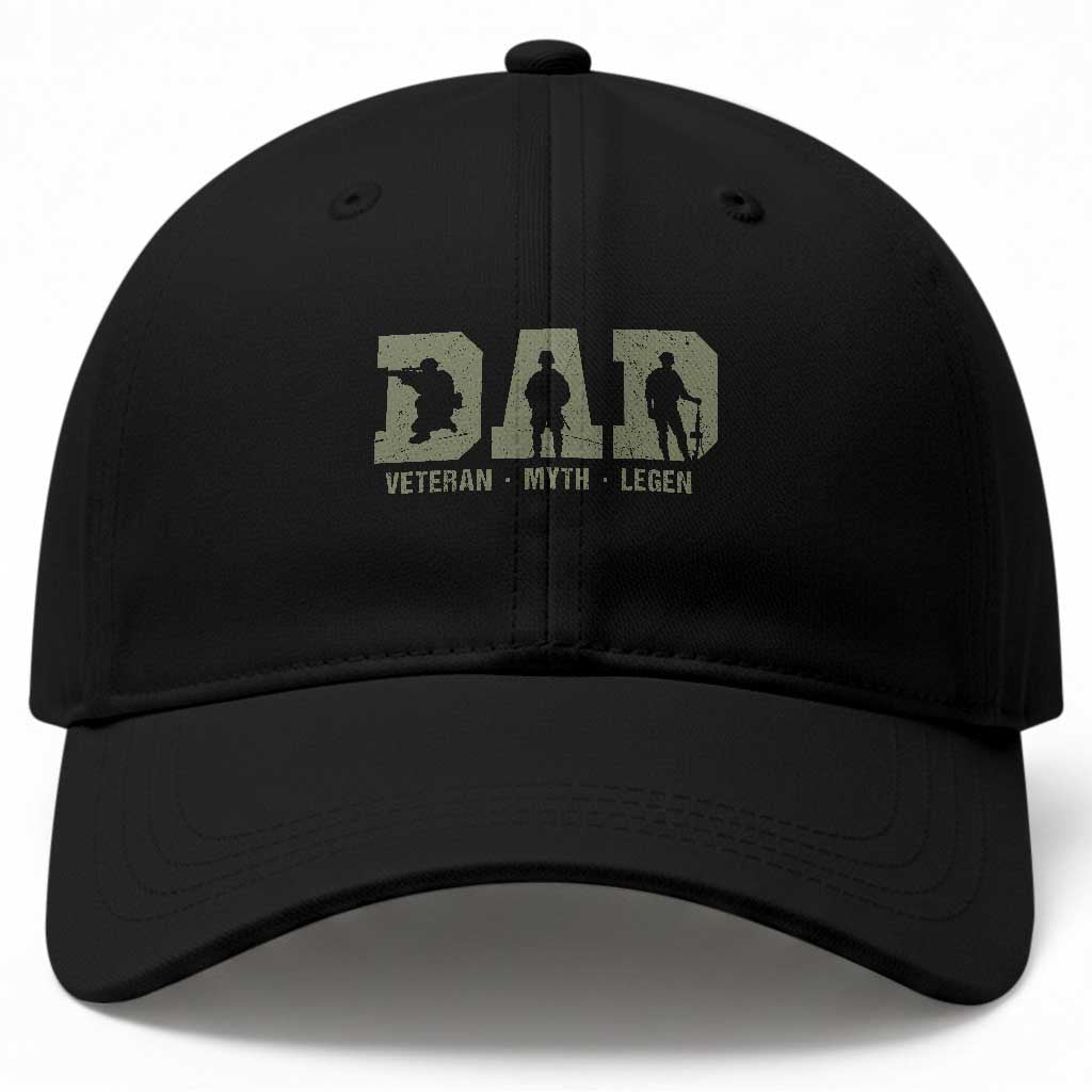 Dad Veteran Myth Legend Dad Military Father Gift Baseball Cap TS14 Print Your Wear