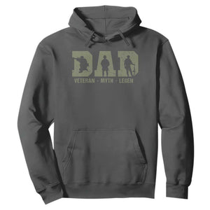 Dad Veteran Myth Legend Dad Military Father Gift Hoodie TS14 Dark Heather Print Your Wear
