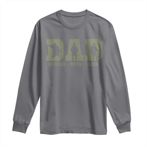 Dad Veteran Myth Legend Dad Military Father Gift Long Sleeve Shirt TS14 Charcoal Print Your Wear