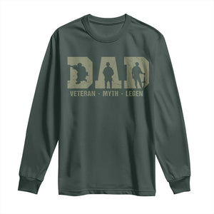 Dad Veteran Myth Legend Dad Military Father Gift Long Sleeve Shirt TS14 Dark Forest Green Print Your Wear