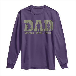 Dad Veteran Myth Legend Dad Military Father Gift Long Sleeve Shirt TS14 Purple Print Your Wear