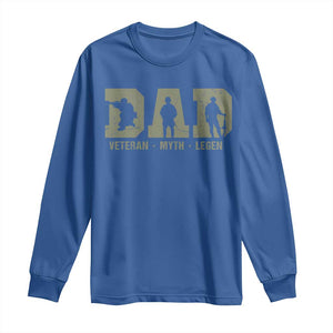 Dad Veteran Myth Legend Dad Military Father Gift Long Sleeve Shirt TS14 Royal Blue Print Your Wear
