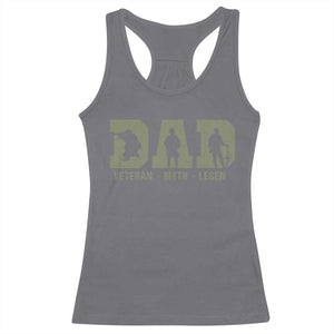 Dad Veteran Myth Legend Dad Military Father Gift Racerback Tank Top TS14 Charcoal Print Your Wear