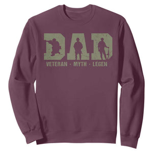 Dad Veteran Myth Legend Dad Military Father Gift Sweatshirt TS14 Maroon Print Your Wear