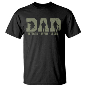 Dad Veteran Myth Legend Dad Military Father Gift T Shirt TS14 Black Print Your Wear