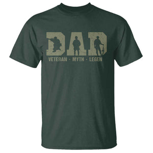 Dad Veteran Myth Legend Dad Military Father Gift T Shirt TS14 Dark Forest Green Print Your Wear