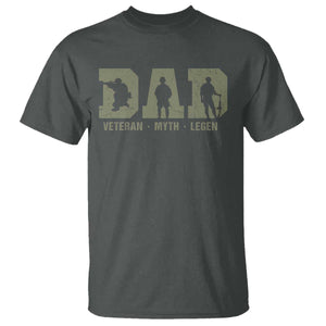 Dad Veteran Myth Legend Dad Military Father Gift T Shirt TS14 Dark Heather Print Your Wear