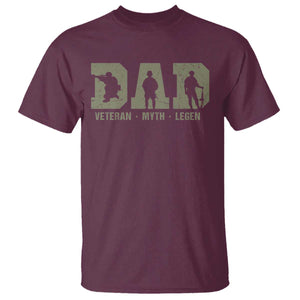 Dad Veteran Myth Legend Dad Military Father Gift T Shirt TS14 Maroon Print Your Wear