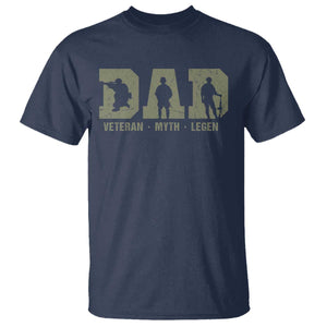 Dad Veteran Myth Legend Dad Military Father Gift T Shirt TS14 Navy Print Your Wear