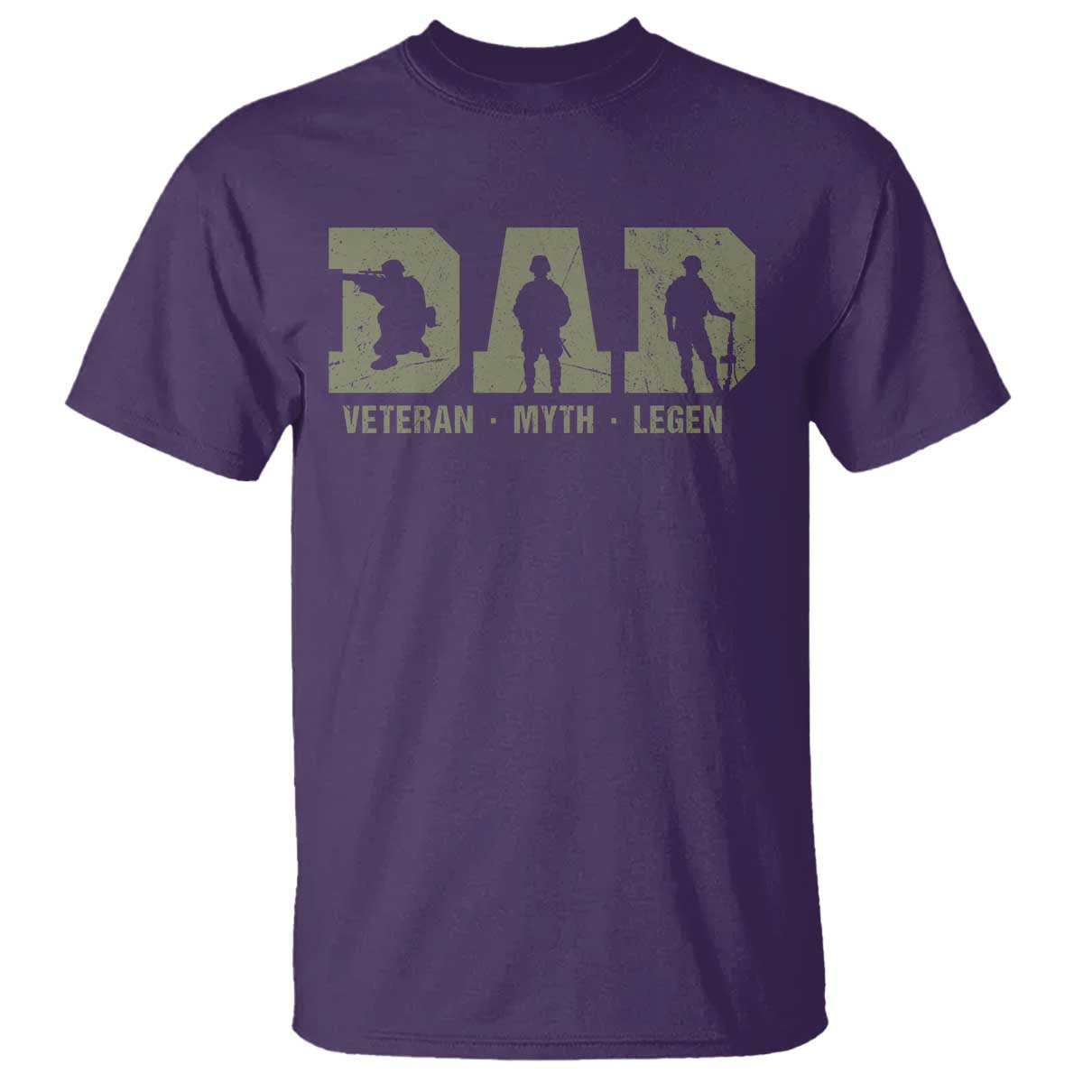 Dad Veteran Myth Legend Dad Military Father Gift T Shirt TS14 Purple Print Your Wear