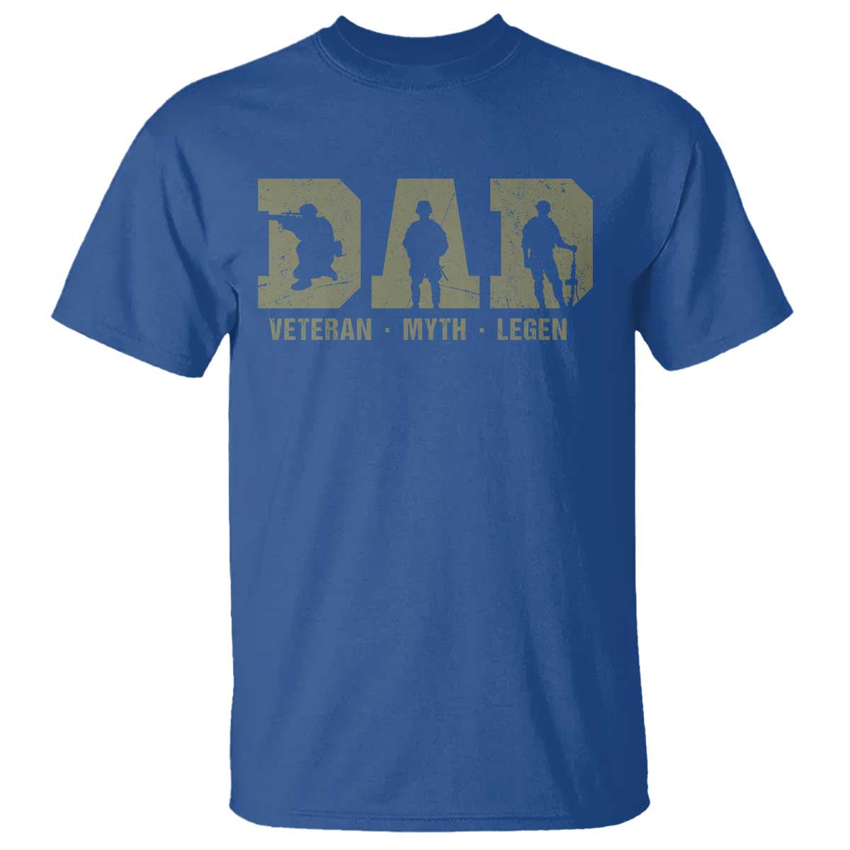 Dad Veteran Myth Legend Dad Military Father Gift T Shirt TS14 Royal Blue Print Your Wear