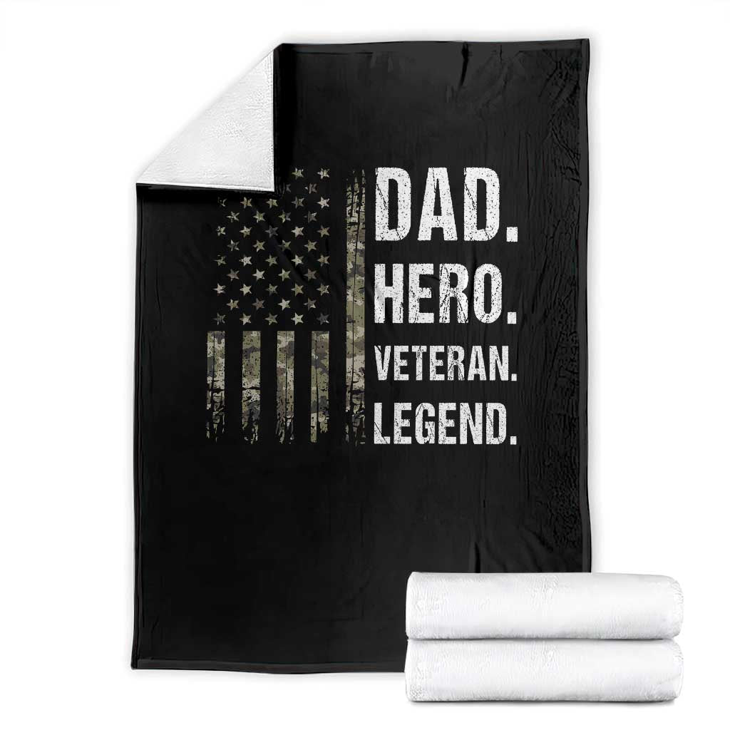 Dad Hero Veteran Legend Camouflage Father's Day Throw Blanket TS14 Black Print Your Wear