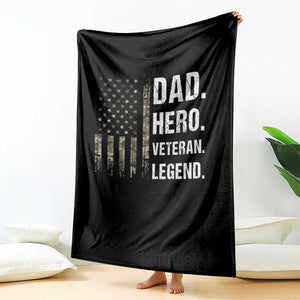 Dad Hero Veteran Legend Camouflage Father's Day Throw Blanket TS14 Print Your Wear