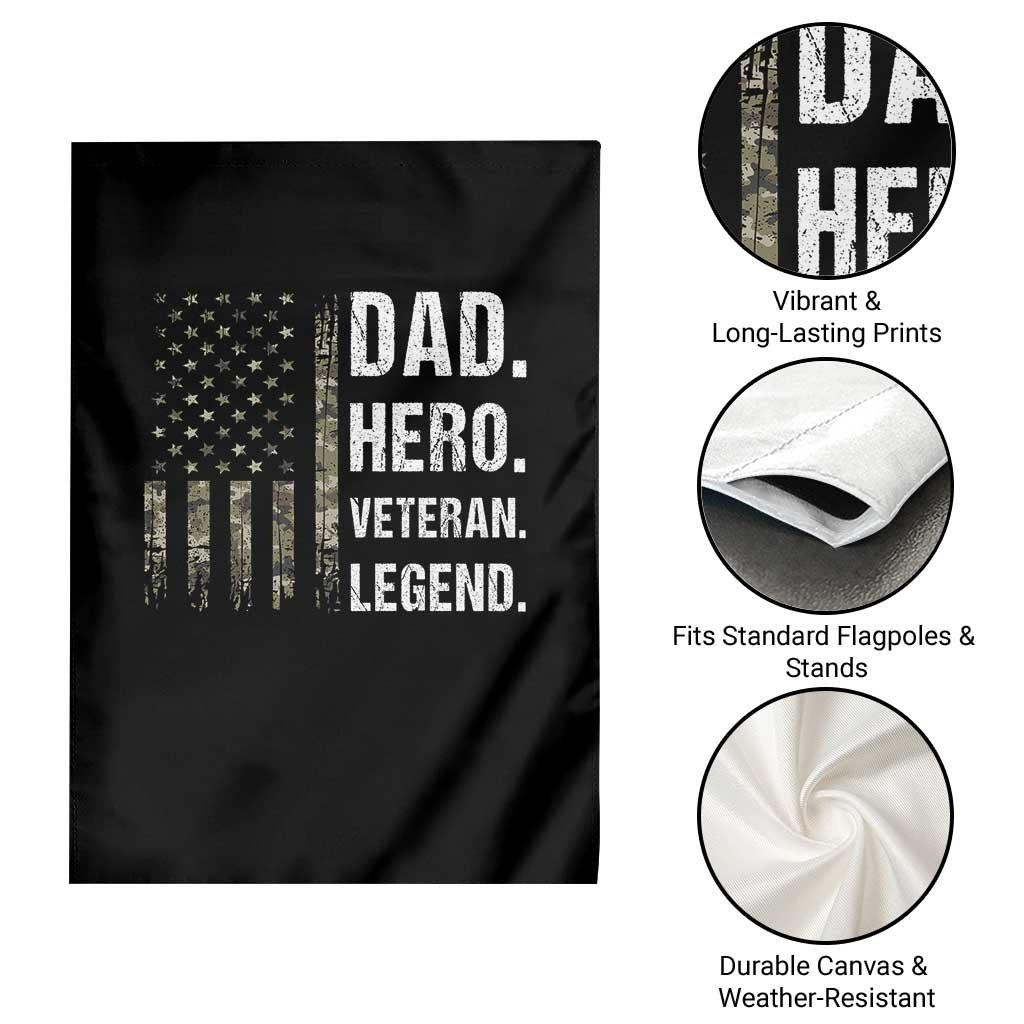 Dad Hero Veteran Legend Camouflage Father's Day Garden Flag TS14 Print Your Wear