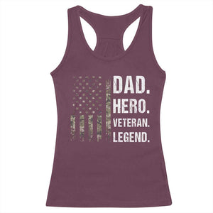 Dad Hero Veteran Legend Camouflage Father's Day Racerback Tank Top TS14 Maroon Print Your Wear