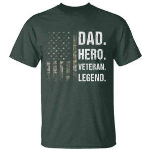 Dad Hero Veteran Legend Camouflage Father's Day T Shirt TS14 Dark Forest Green Print Your Wear