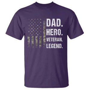 Dad Hero Veteran Legend Camouflage Father's Day T Shirt TS14 Purple Print Your Wear