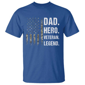 Dad Hero Veteran Legend Camouflage Father's Day T Shirt TS14 Royal Blue Print Your Wear