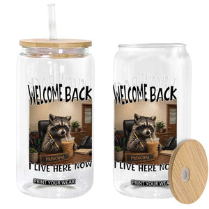Funny Raccoon School Principal Glass Can Welcom Back To School TS14 Print Your Wear