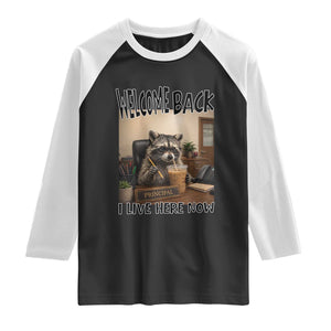 Funny Raccoon School Principal Raglan Shirt Welcom Back To School TS14 Black White Print Your Wear