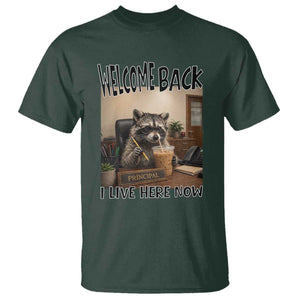 Funny Raccoon School Principal T Shirt Welcom Back To School TS14 Dark Forest Green Print Your Wear