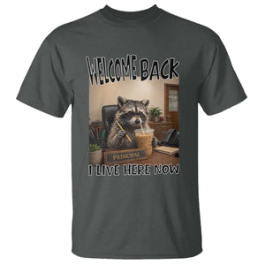 Funny Raccoon School Principal T Shirt Welcom Back To School TS14 Dark Heather Print Your Wear