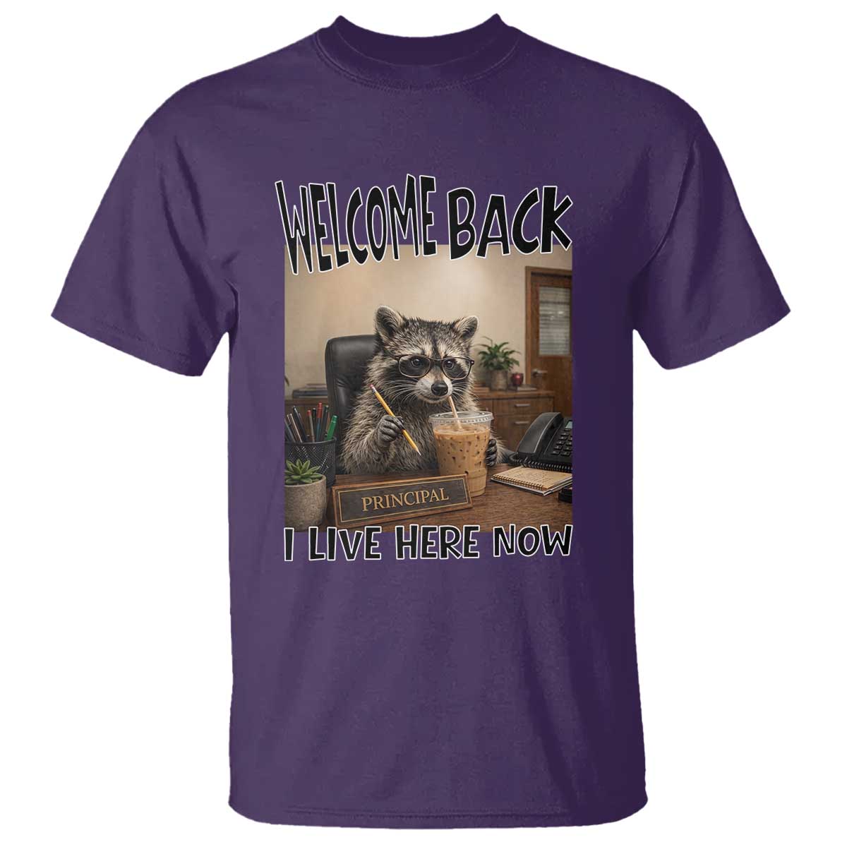 Funny Raccoon School Principal T Shirt Welcom Back To School TS14 Purple Print Your Wear