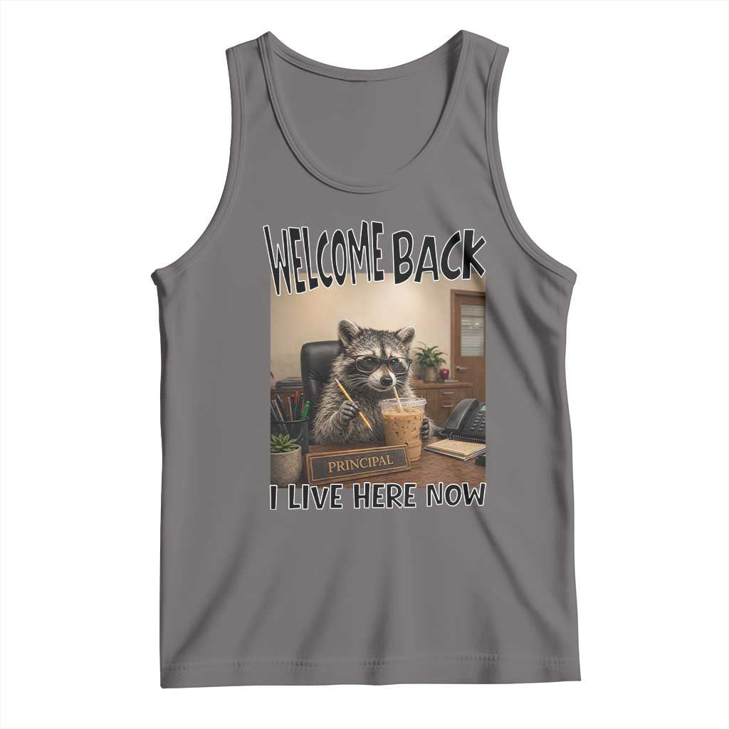 Funny Raccoon School Principal Tank Top Welcom Back To School TS14 Deep Heather Print Your Wear