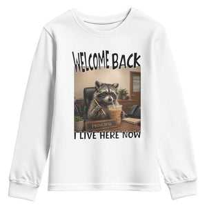 Funny Raccoon School Principal Youth Sweatshirt Welcom Back To School TS14 White Print Your Wear
