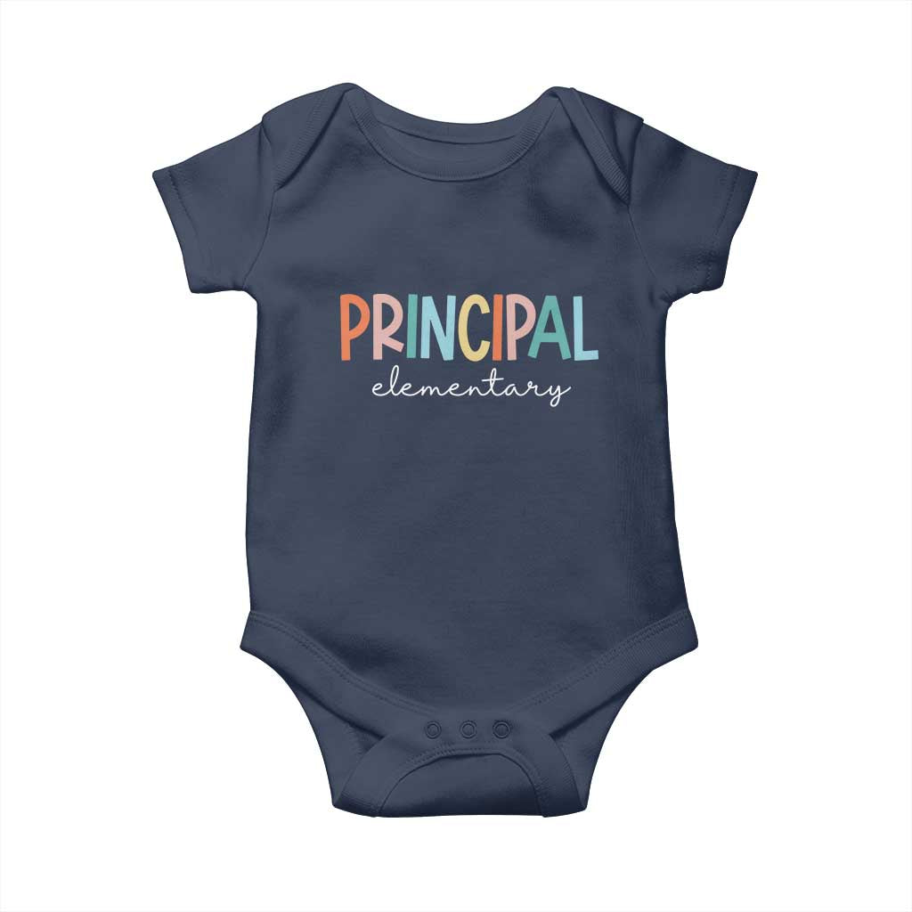 Boho Retro Vintage Elementary Principal Back to School Baby Onesie TS14 Navy Print Your Wear