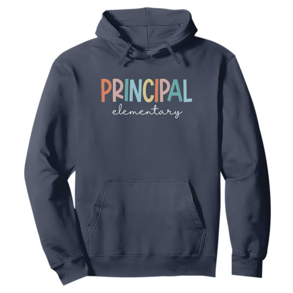 Boho Retro Vintage Elementary Principal Back to School Hoodie TS14 Navy Print Your Wear