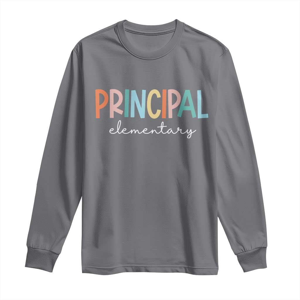 Boho Retro Vintage Elementary Principal Back to School Long Sleeve Shirt TS14 Charcoal Print Your Wear