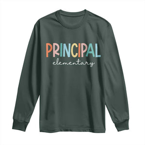 Boho Retro Vintage Elementary Principal Back to School Long Sleeve Shirt TS14 Dark Forest Green Print Your Wear