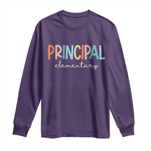 Boho Retro Vintage Elementary Principal Back to School Long Sleeve Shirt TS14 Purple Print Your Wear