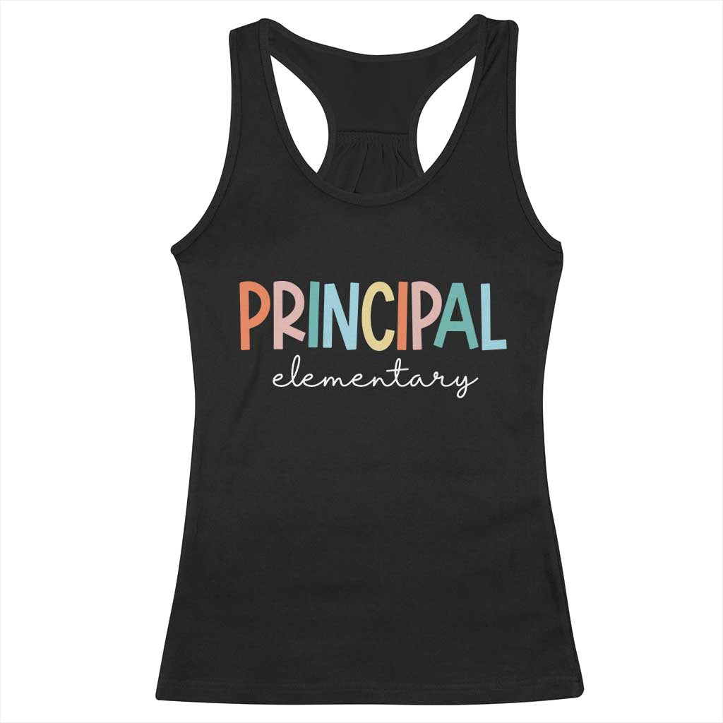 Boho Retro Vintage Elementary Principal Back to School Racerback Tank Top TS14 Black Print Your Wear