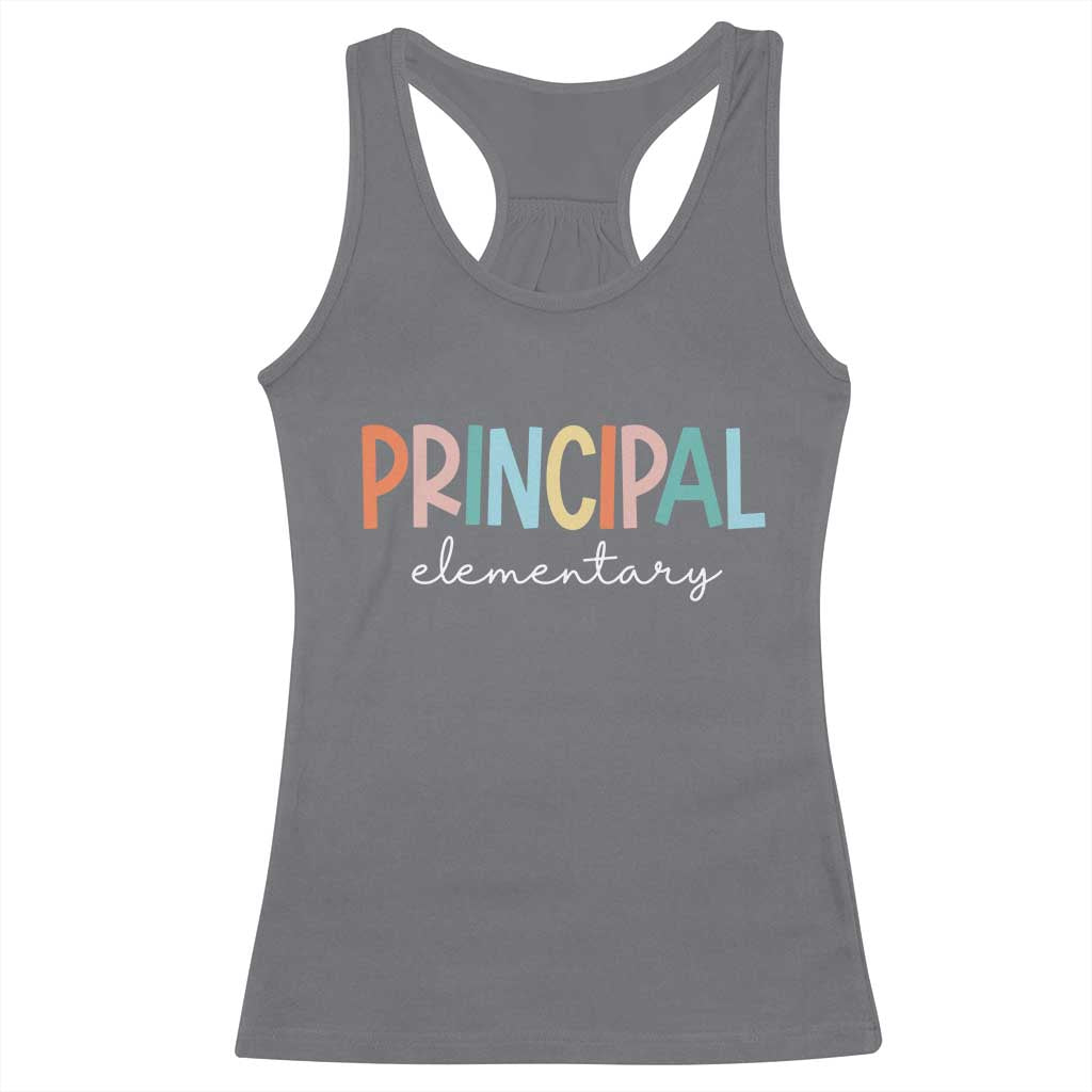 Boho Retro Vintage Elementary Principal Back to School Racerback Tank Top TS14 Charcoal Print Your Wear