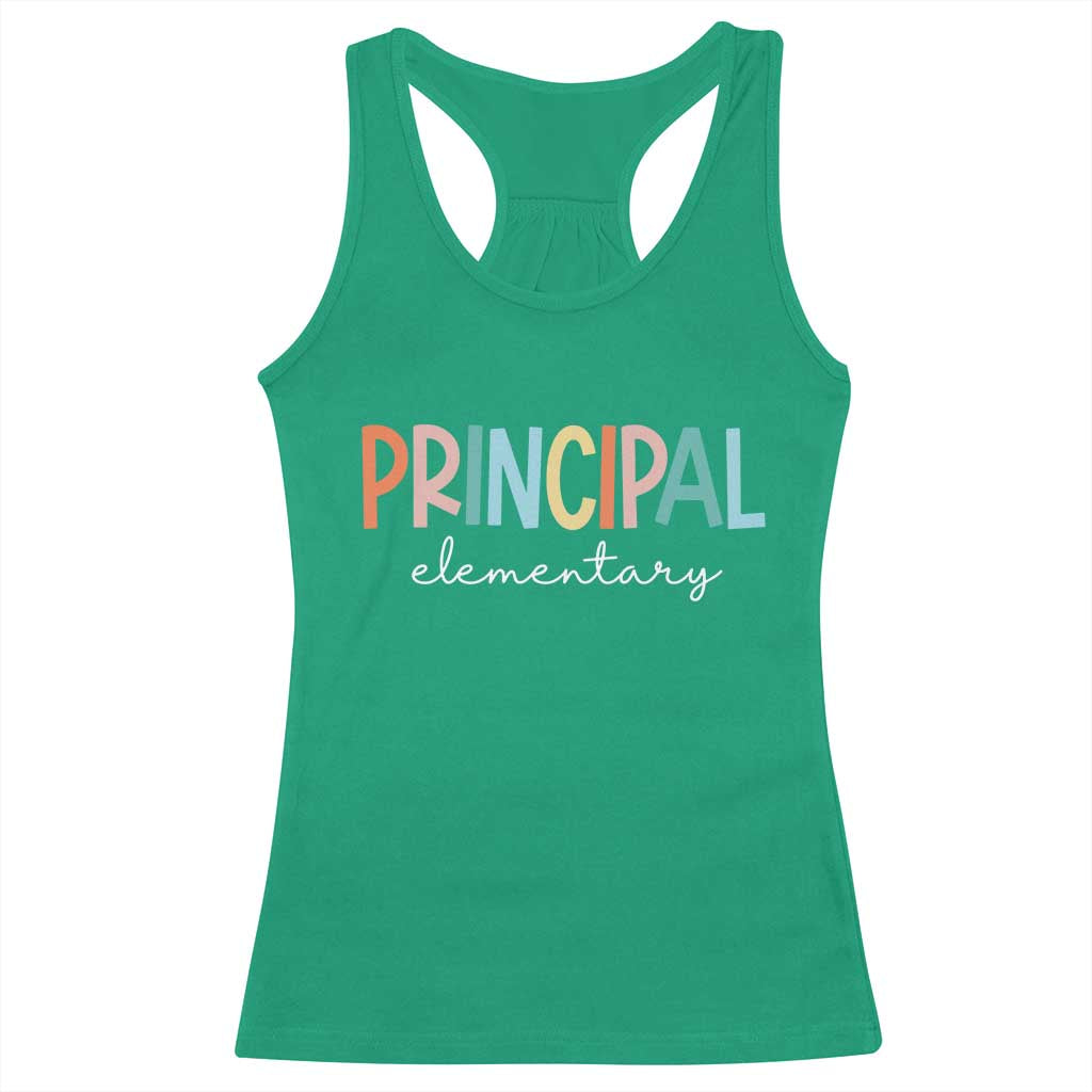 Boho Retro Vintage Elementary Principal Back to School Racerback Tank Top TS14 Irish Green Print Your Wear