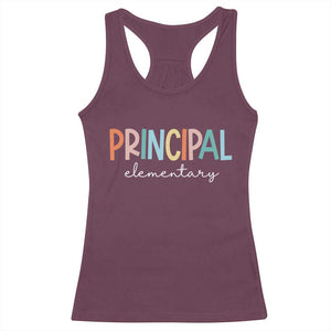 Boho Retro Vintage Elementary Principal Back to School Racerback Tank Top TS14 Maroon Print Your Wear