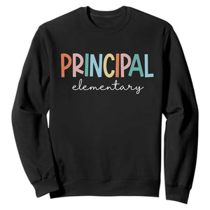 Boho Retro Vintage Elementary Principal Back to School Sweatshirt TS14 Black Print Your Wear
