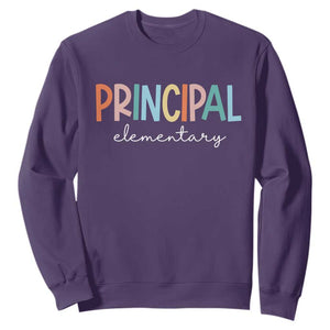 Boho Retro Vintage Elementary Principal Back to School Sweatshirt TS14 Purple Print Your Wear